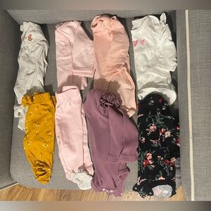 Baby girl size 0-3 month long sleeve lot